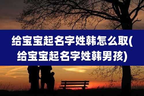 给宝宝起名字姓韩怎么取(给宝宝起名字姓韩男孩)