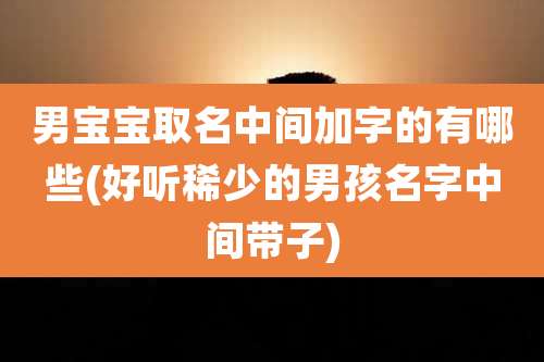 男宝宝取名中间加字的有哪些(好听稀少的男孩名字中间带子)
