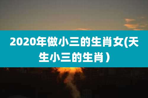 2020年做小三的生肖女(天生小三的生肖）