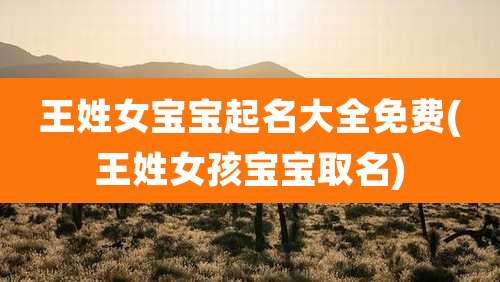 王姓女宝宝起名大全免费(王姓女孩宝宝取名)