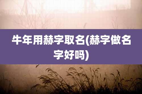 牛年用赫字取名(赫字做名字好吗)
