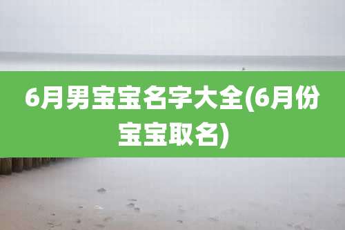 6月男宝宝名字大全(6月份宝宝取名)