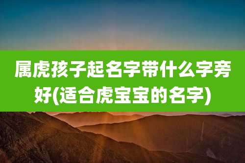 属虎孩子起名字带什么字旁好(适合虎宝宝的名字)