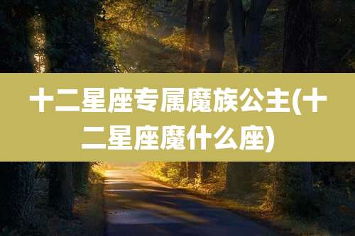 十二星座专属魔族公主(十二星座魔什么座)