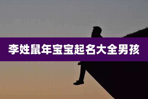李姓鼠年宝宝起名大全男孩