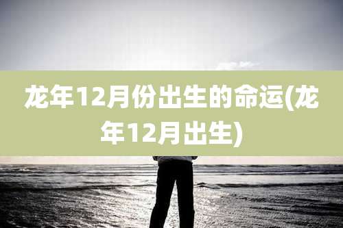 龙年12月份出生的命运(龙年12月出生)