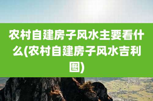 农村自建房子风水主要看什么(农村自建房子风水吉利图)
