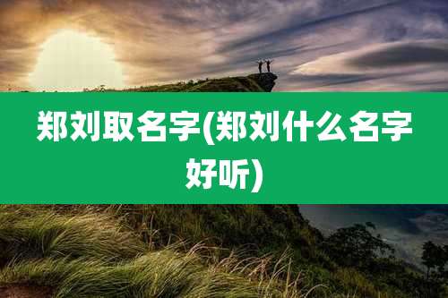 郑刘取名字(郑刘什么名字好听)
