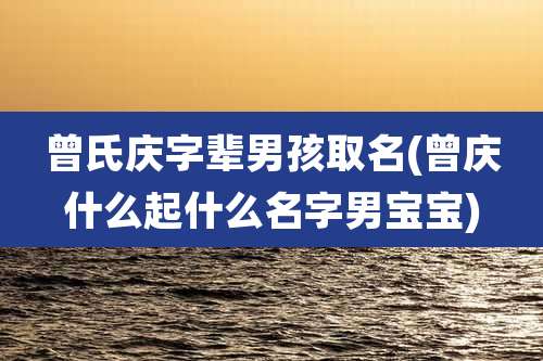 曾氏庆字辈男孩取名(曾庆什么起什么名字男宝宝)