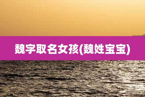 魏字取名女孩(魏姓宝宝)