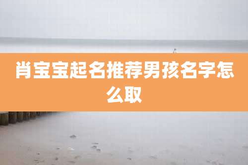 肖宝宝起名推荐男孩名字怎么取