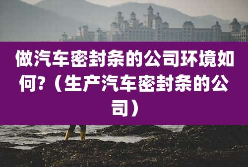 做汽车密封条的公司环境如何?(生产汽车密封条的公司)