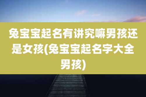 兔宝宝起名有讲究嘛男孩还是女孩(兔宝宝起名字大全男孩)