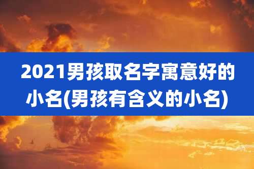 2021男孩取名字寓意好的小名(男孩有含义的小名)
