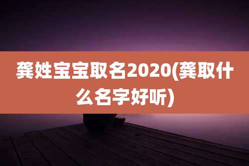 龚姓宝宝取名2020(龚取什么名字好听)
