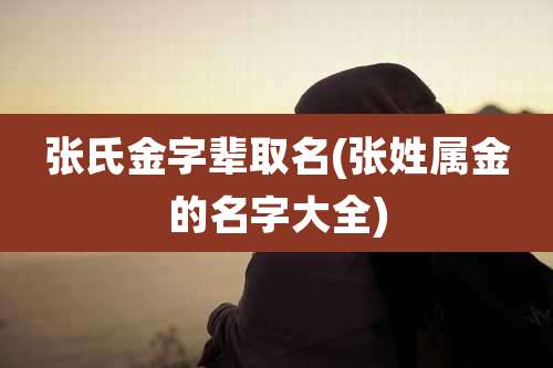 张氏金字辈取名(张姓属金的名字大全)