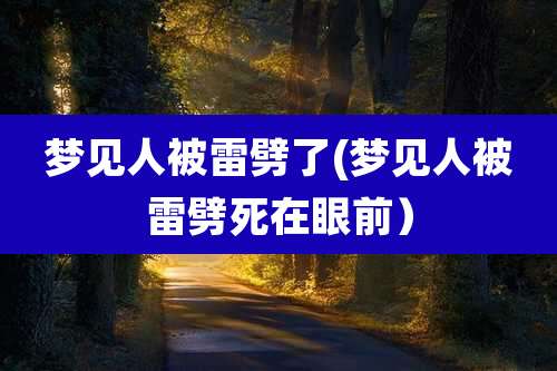 梦见人被雷劈了(梦见人被雷劈死在眼前)