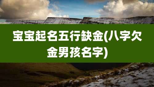 宝宝起名五行缺金(八字欠金男孩名字)