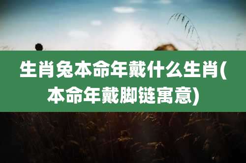 生肖兔本命年戴什么生肖(本命年戴脚链寓意)