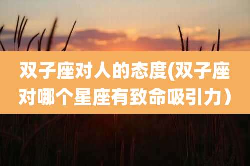 双子座对人的态度(双子座对哪个星座有致命吸引力)