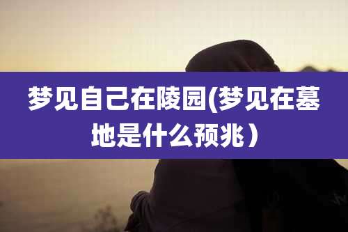 梦见自己在陵园(梦见在墓地是什么预兆)