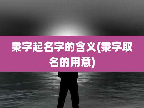 秉字起名字的含义(秉字取名的用意)