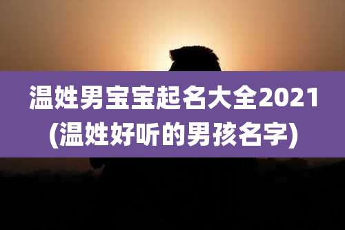 温姓男宝宝起名大全2021(温姓好听的男孩名字)