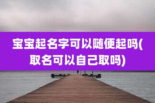 宝宝起名字可以随便起吗(取名可以自己取吗)