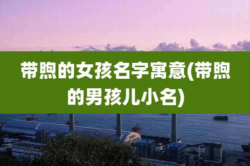 带煦的女孩名字寓意(带煦的男孩儿小名)