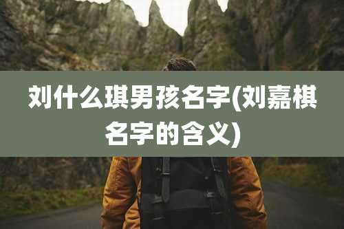 刘什么琪男孩名字(刘嘉棋名字的含义)