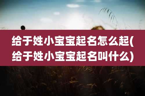 给于姓小宝宝起名怎么起(给于姓小宝宝起名叫什么)