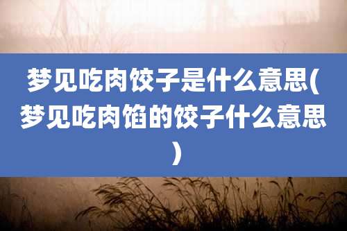 梦见吃肉饺子是什么意思(梦见吃肉馅的饺子什么意思）