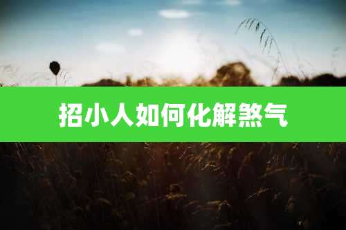 招小人如何化解煞气