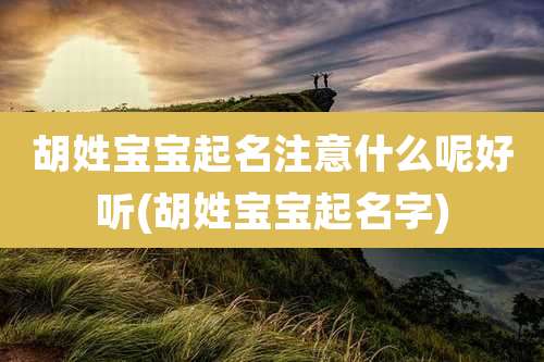 胡姓宝宝起名注意什么呢好听(胡姓宝宝起名字)