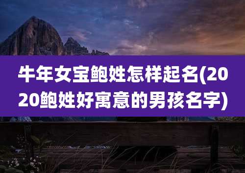 牛年女宝鲍姓怎样起名(2020鲍姓好寓意的男孩名字)