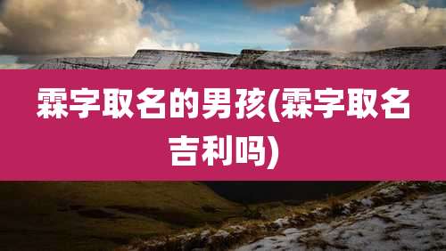 霖字取名的男孩(霖字取名吉利吗)