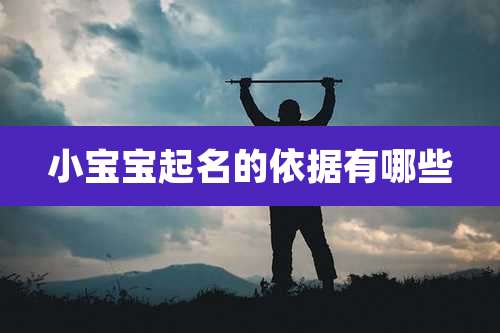 小宝宝起名的依据有哪些