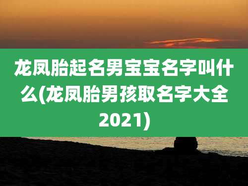 龙凤胎起名男宝宝名字叫什么(龙凤胎男孩取名字大全2021)