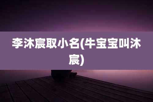 李沐宸取小名(牛宝宝叫沐宸)