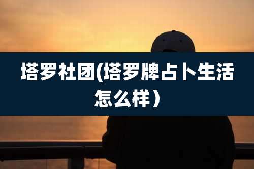 塔罗社团(塔罗牌占卜生活怎么样)