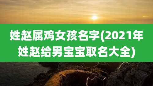 姓赵属鸡女孩名字(2021年姓赵给男宝宝取名大全)