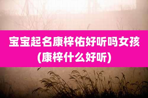 宝宝起名康梓佑好听吗女孩(康梓什么好听)