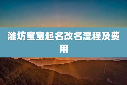潍坊宝宝起名改名流程及费用