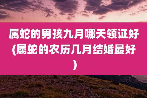 属蛇的男孩九月哪天领证好(属蛇的农历几月结婚最好）