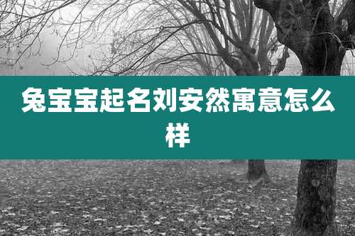 兔宝宝起名刘安然寓意怎么样