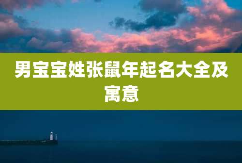 男宝宝姓张鼠年起名大全及寓意