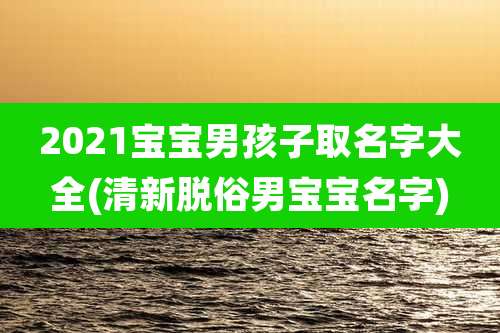 2021宝宝男孩子取名字大全(清新脱俗男宝宝名字)