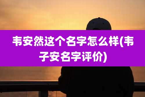 韦安然这个名字怎么样(韦子安名字评价)