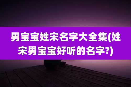 男宝宝姓宋名字大全集(姓宋男宝宝好听的名字?)