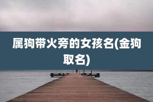 属狗带火旁的女孩名(金狗取名)